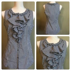 The limited plaid button down ruffles shirt